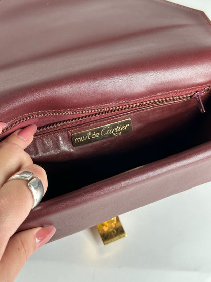 Vintage Cartier Leather bag burgundy