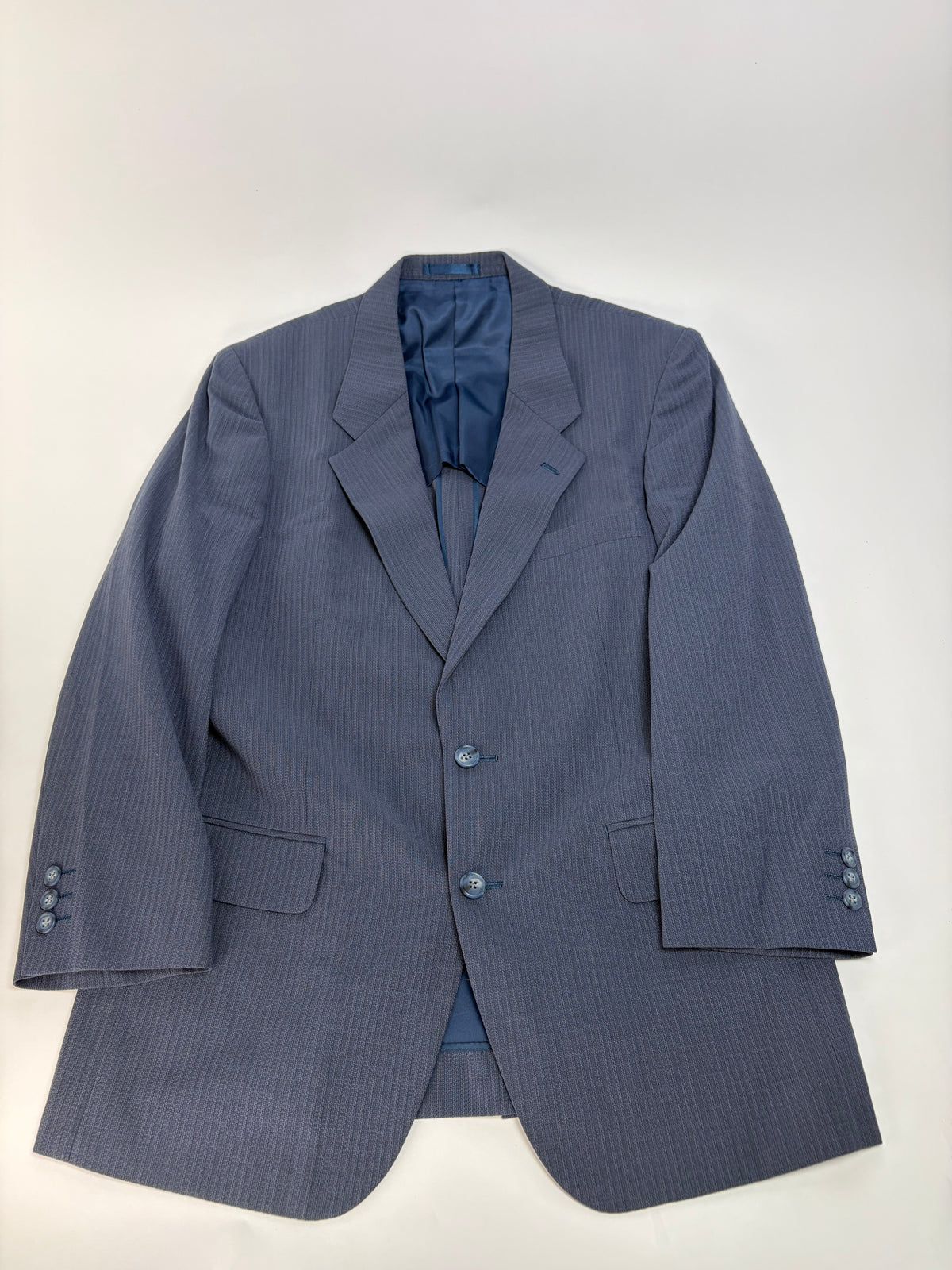 Vintage Givenchy Men's Light Blue Suit Set Dark Blue Lining M