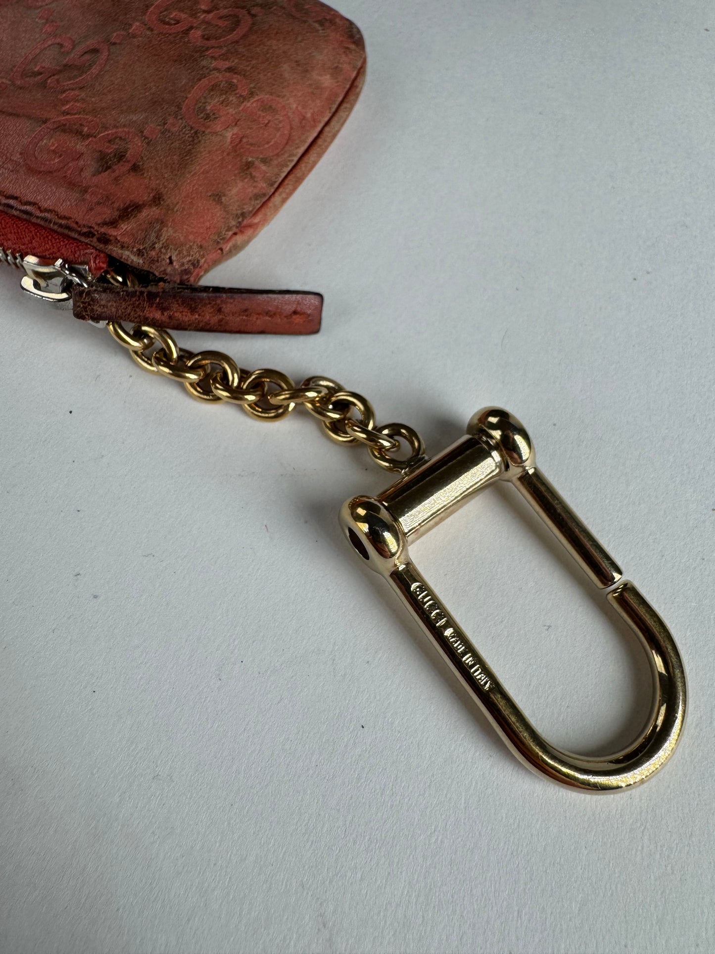 Vintage Gucci Monogram Key Holder Red