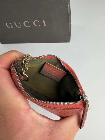 Vintage Gucci Monogram Key Holder Red