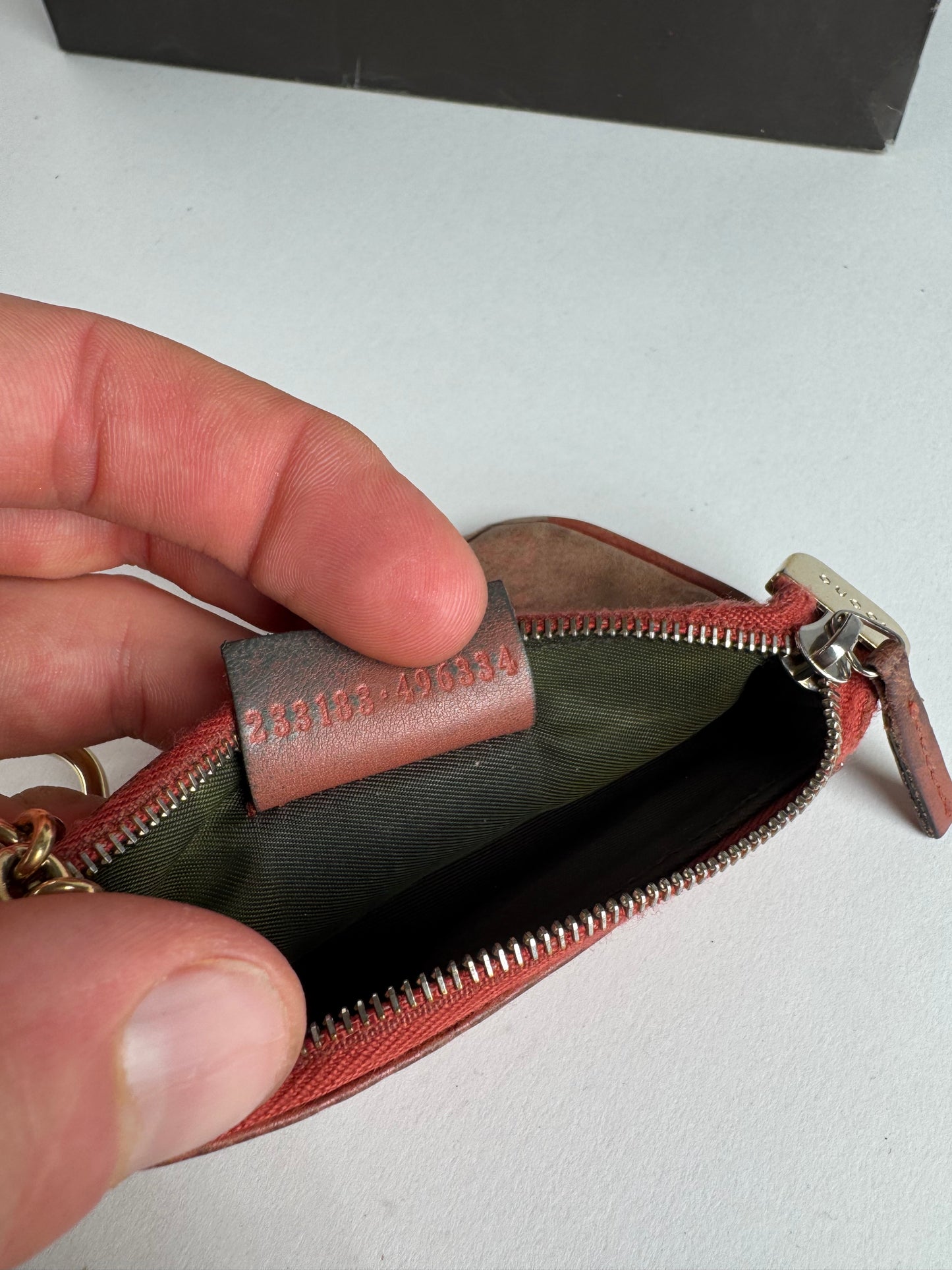 Vintage Gucci Monogram Key Holder Red