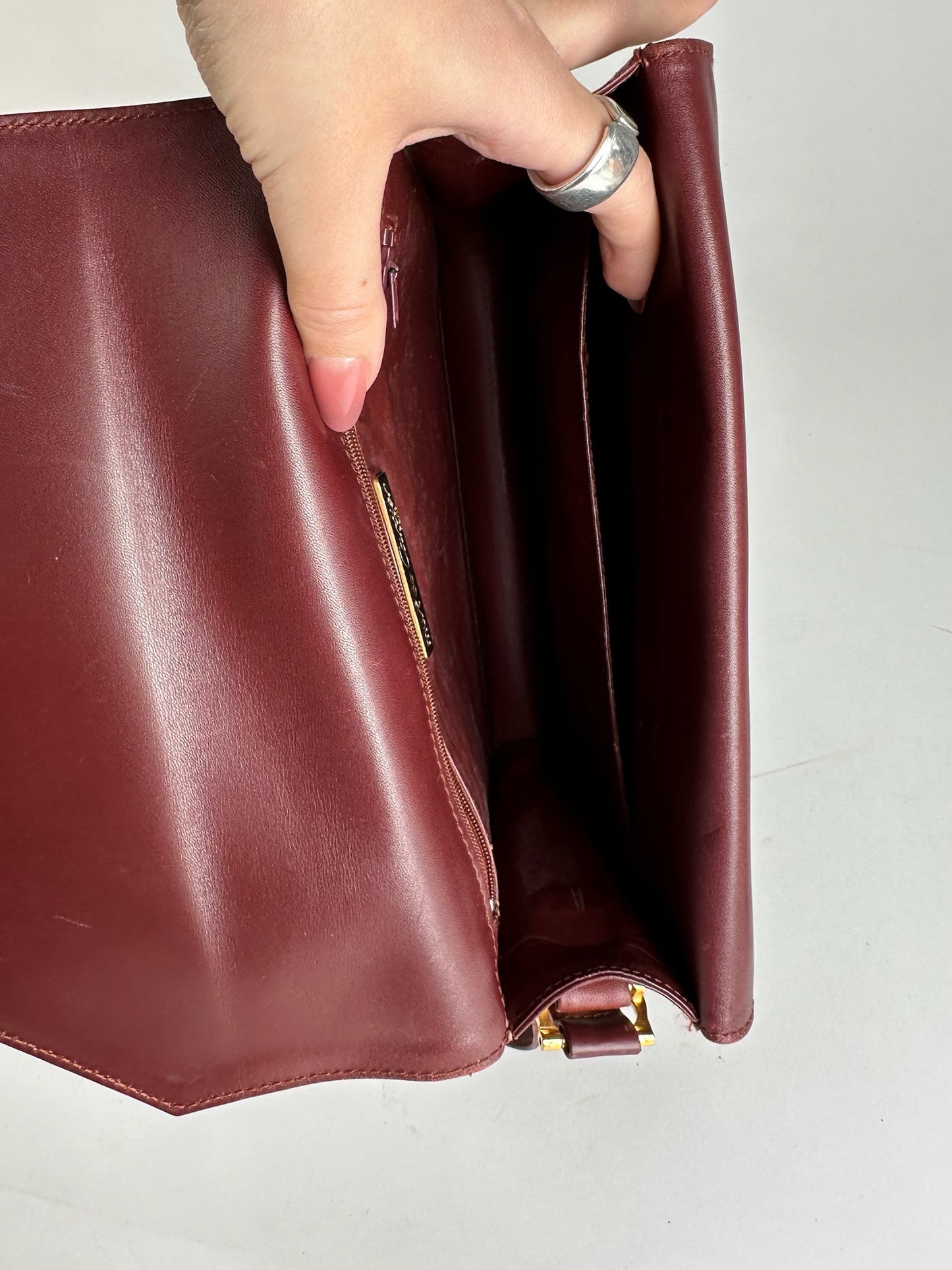 Vintage Cartier Leather bag burgundy