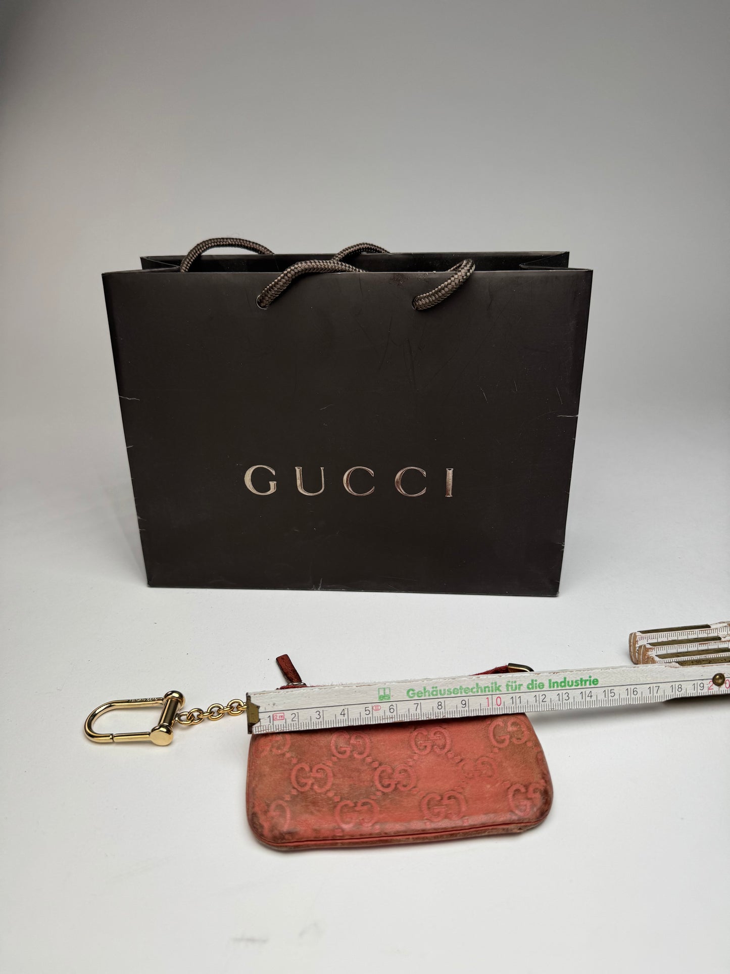 Vintage Gucci Monogram Key Holder Red