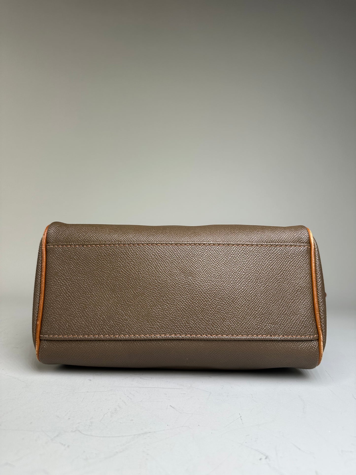 Vintage Courreges Textured Leather Handbag Brown Gold