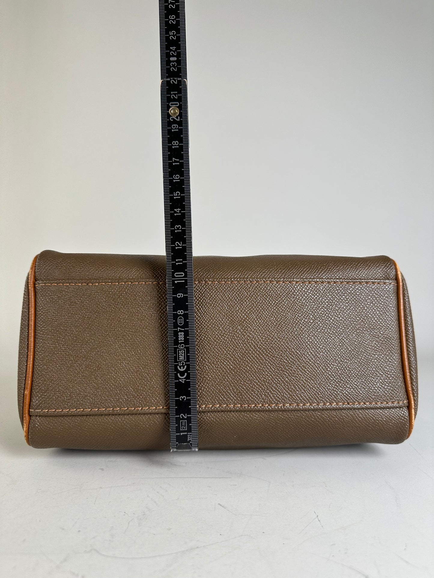 Vintage Courreges Textured Leather Handbag Brown Gold