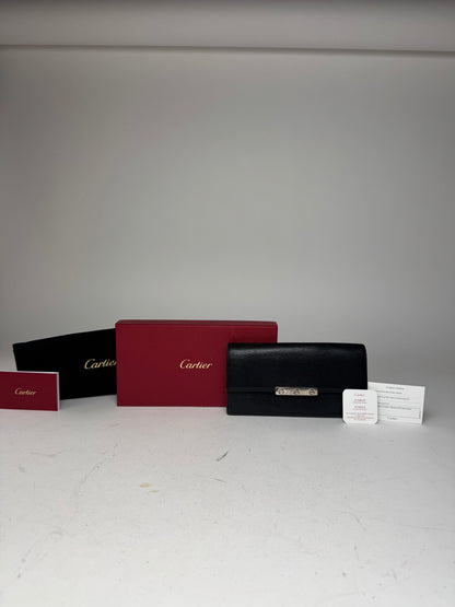 Vintage Cartier Leather Wallet Black