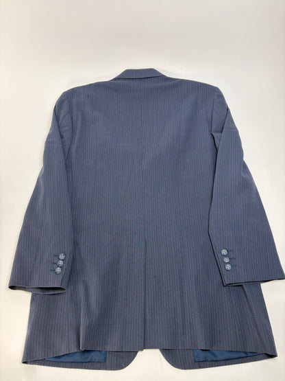 Vintage Givenchy Men's Light Blue Suit Set Dark Blue Lining M