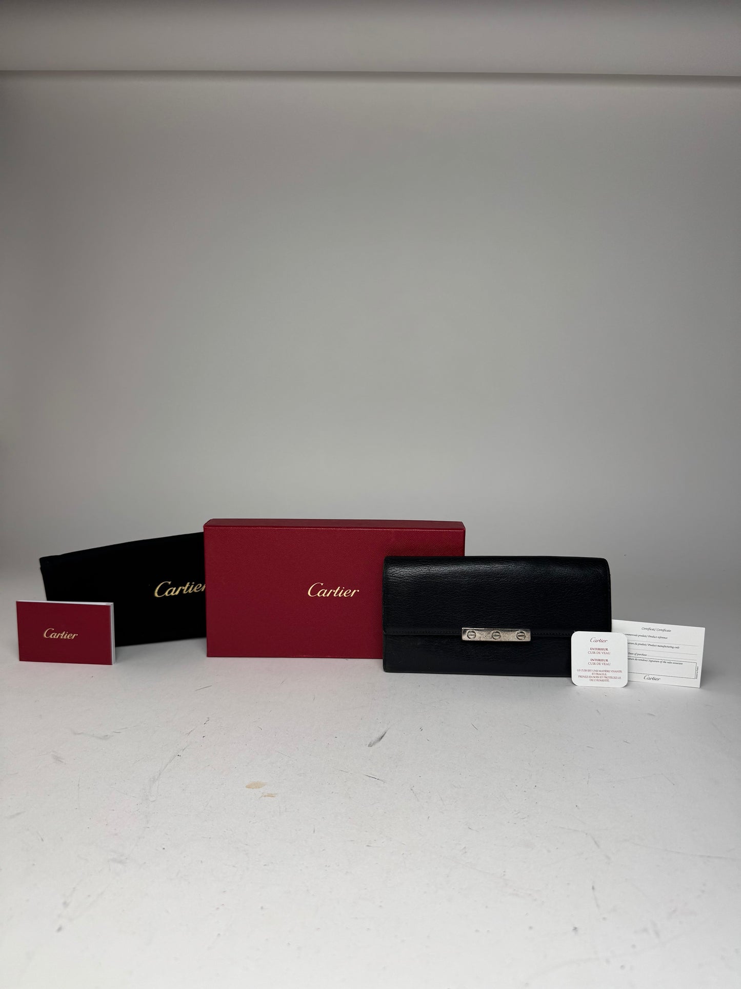 Vintage Cartier Leather Wallet Black