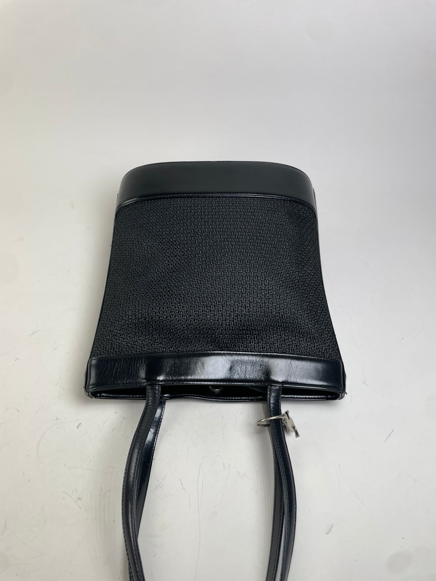 Vintage Courreges Mesh and Leather Tote Black Silver