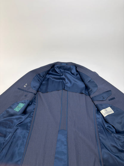Vintage Givenchy Men's Light Blue Suit Set Dark Blue Lining M