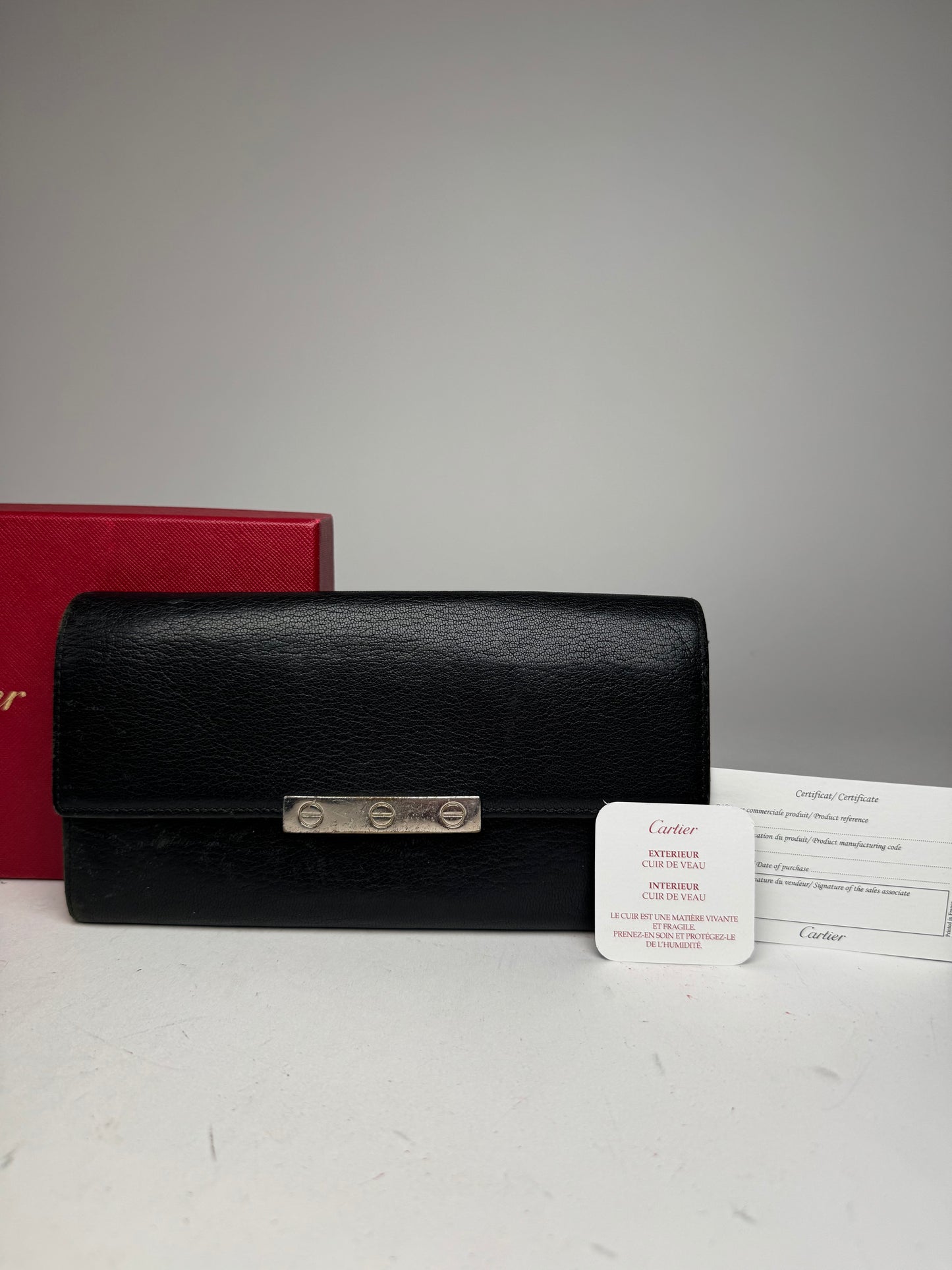 Vintage Cartier Leather Wallet Black
