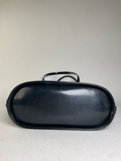 Vintage Courreges Mesh and Leather Tote Black Silver