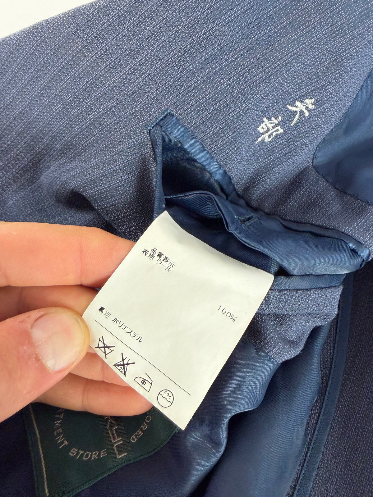 Vintage Givenchy Men's Light Blue Suit Set Dark Blue Lining M