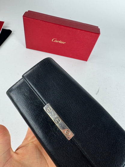 Vintage Cartier Leather Wallet Black