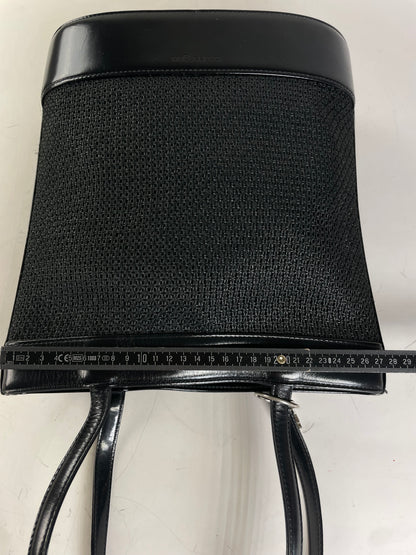 Vintage Courreges Mesh and Leather Tote Black Silver