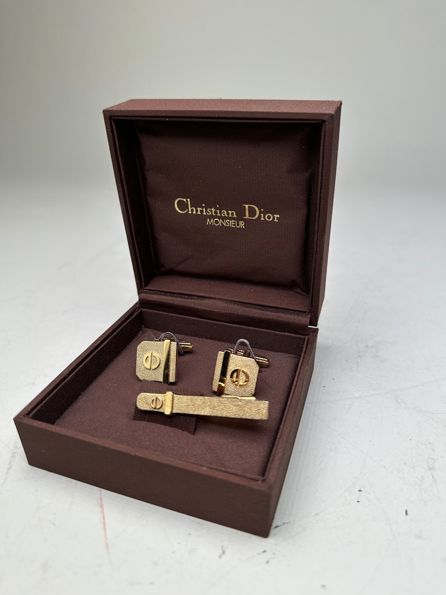 Vintage Dior Gold-Tone Cufflinks Boxed France