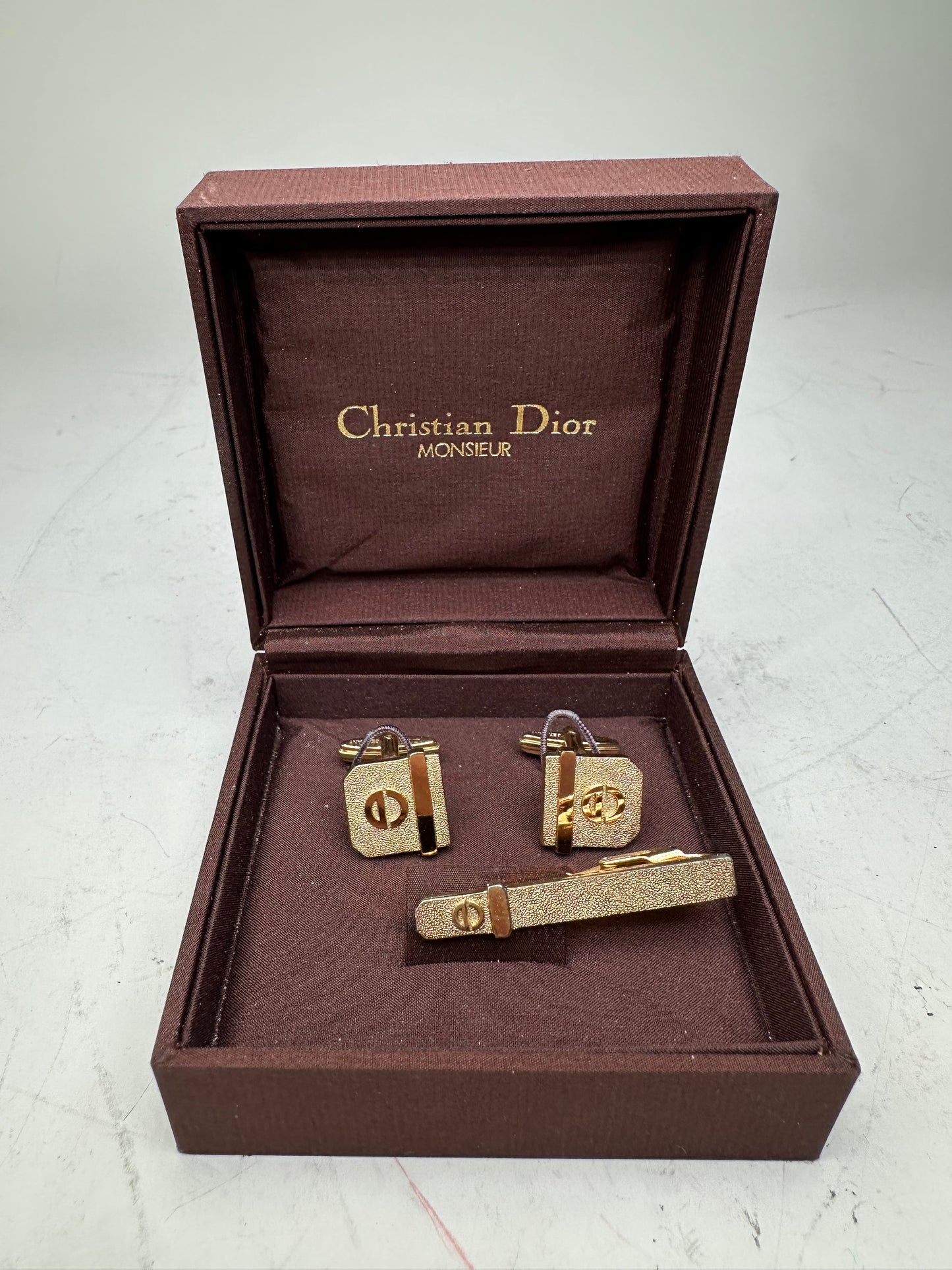 Vintage Dior Gold-Tone Cufflinks Boxed France