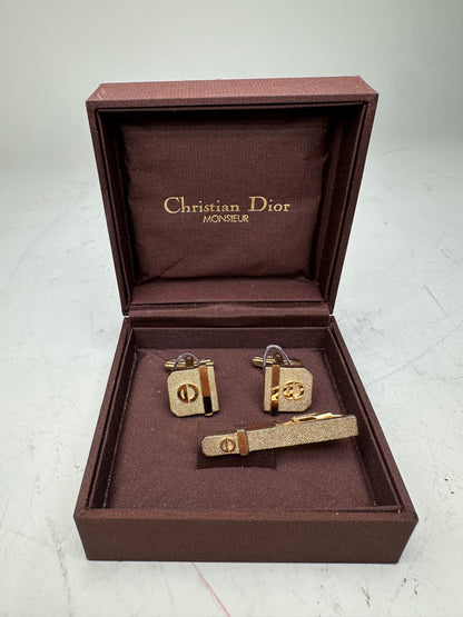 Vintage Dior Gold-Tone Cufflinks Boxed France