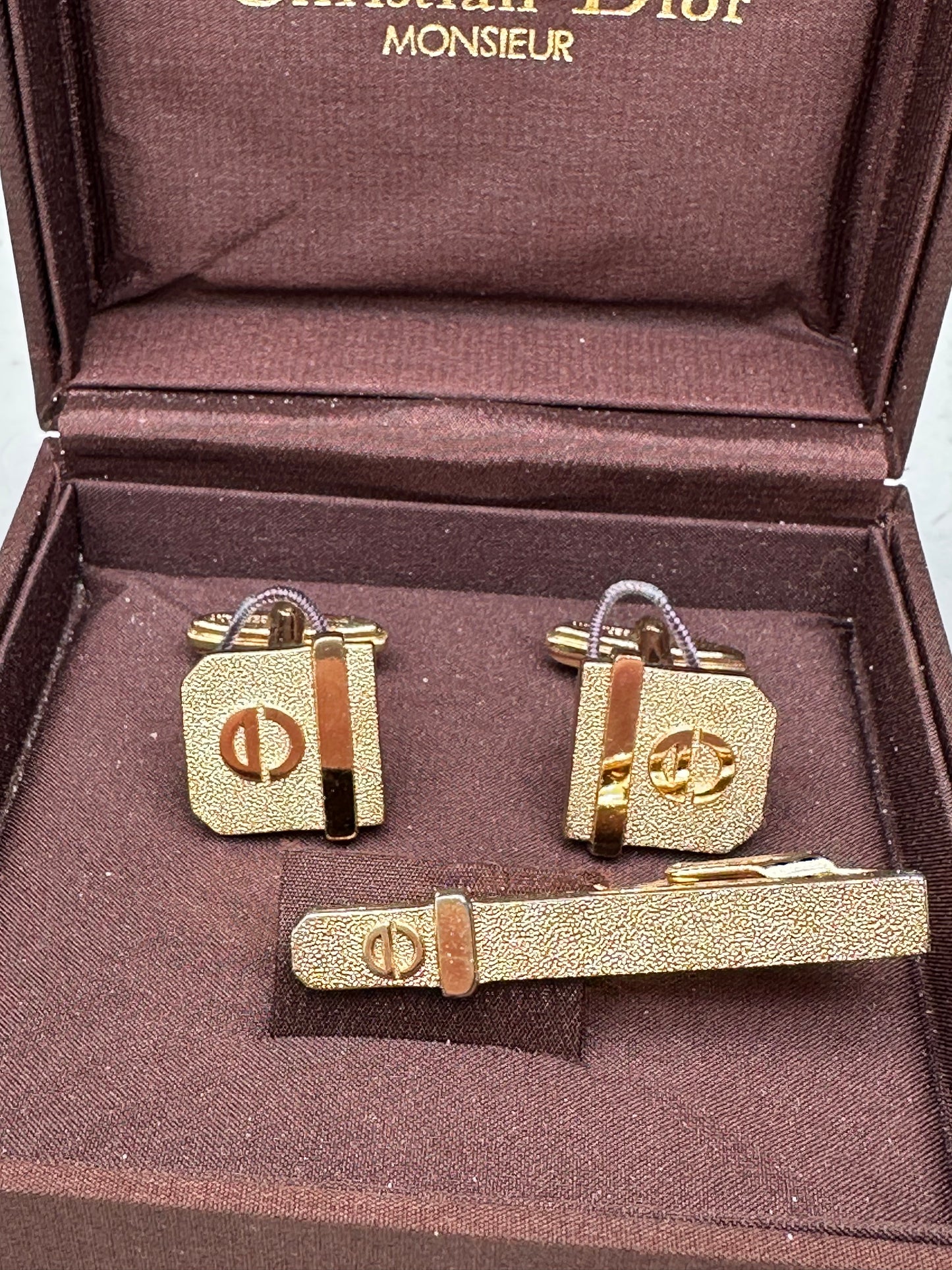 Vintage Dior Gold-Tone Cufflinks Boxed France