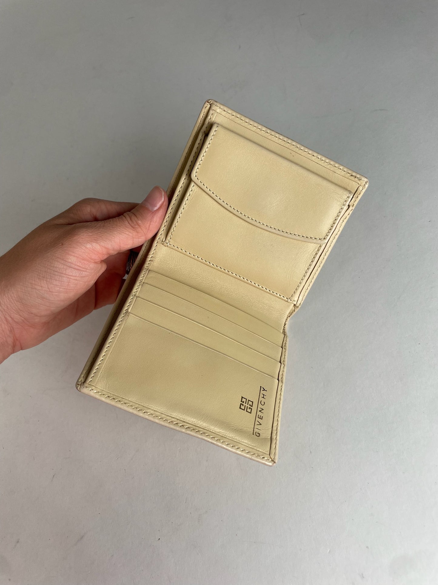 Vintage Givenchy Leather Wallet Beige