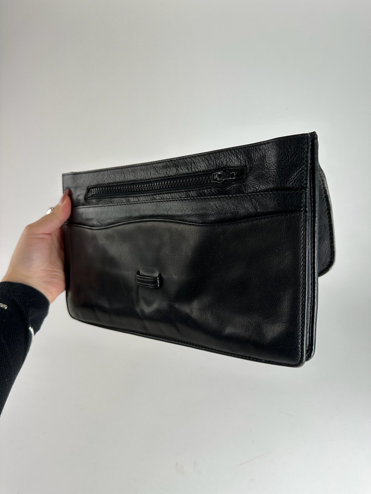 Vintage Celine Paris Leather clutch Black