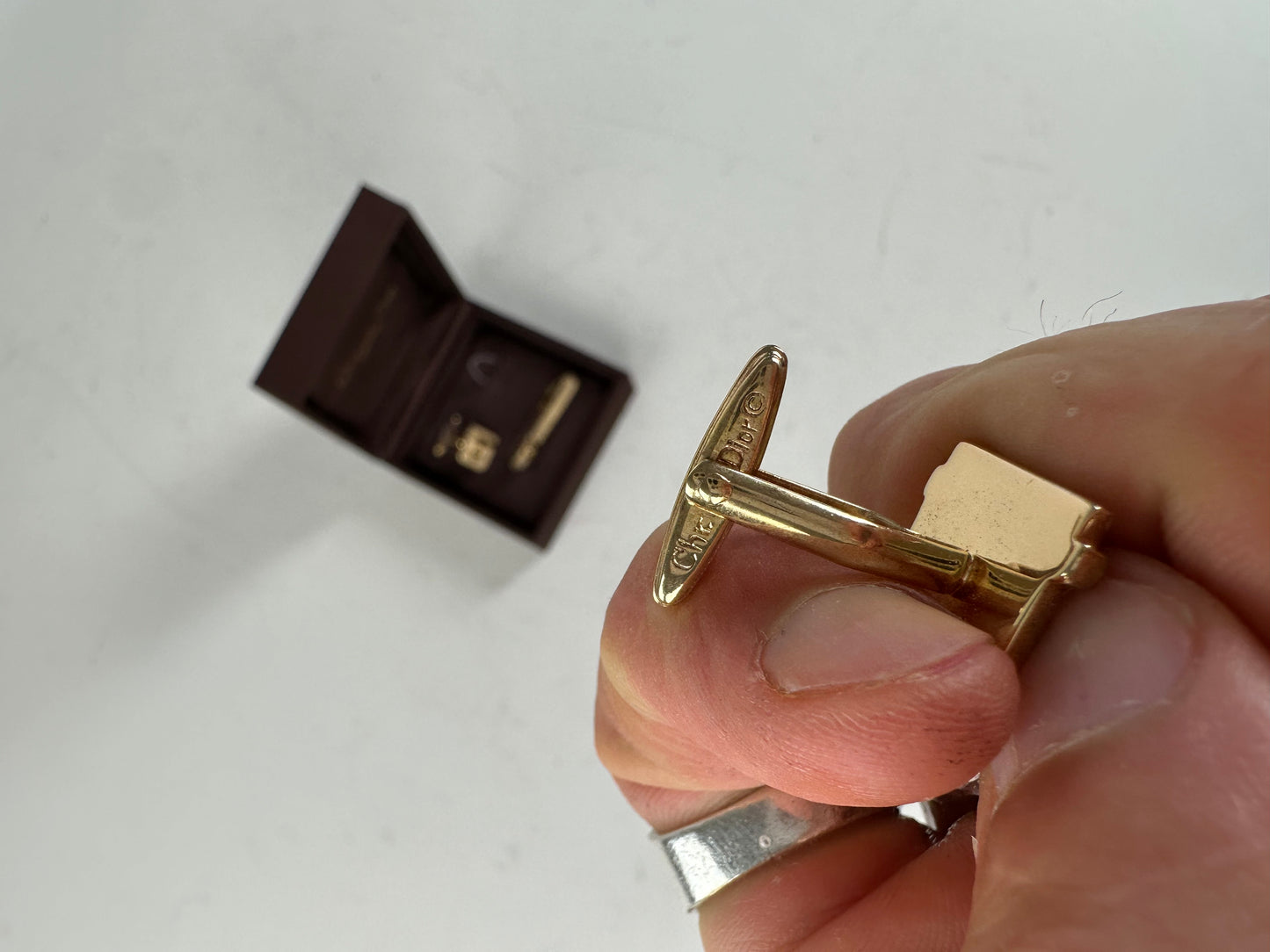 Vintage Dior Gold-Tone Cufflinks Boxed France