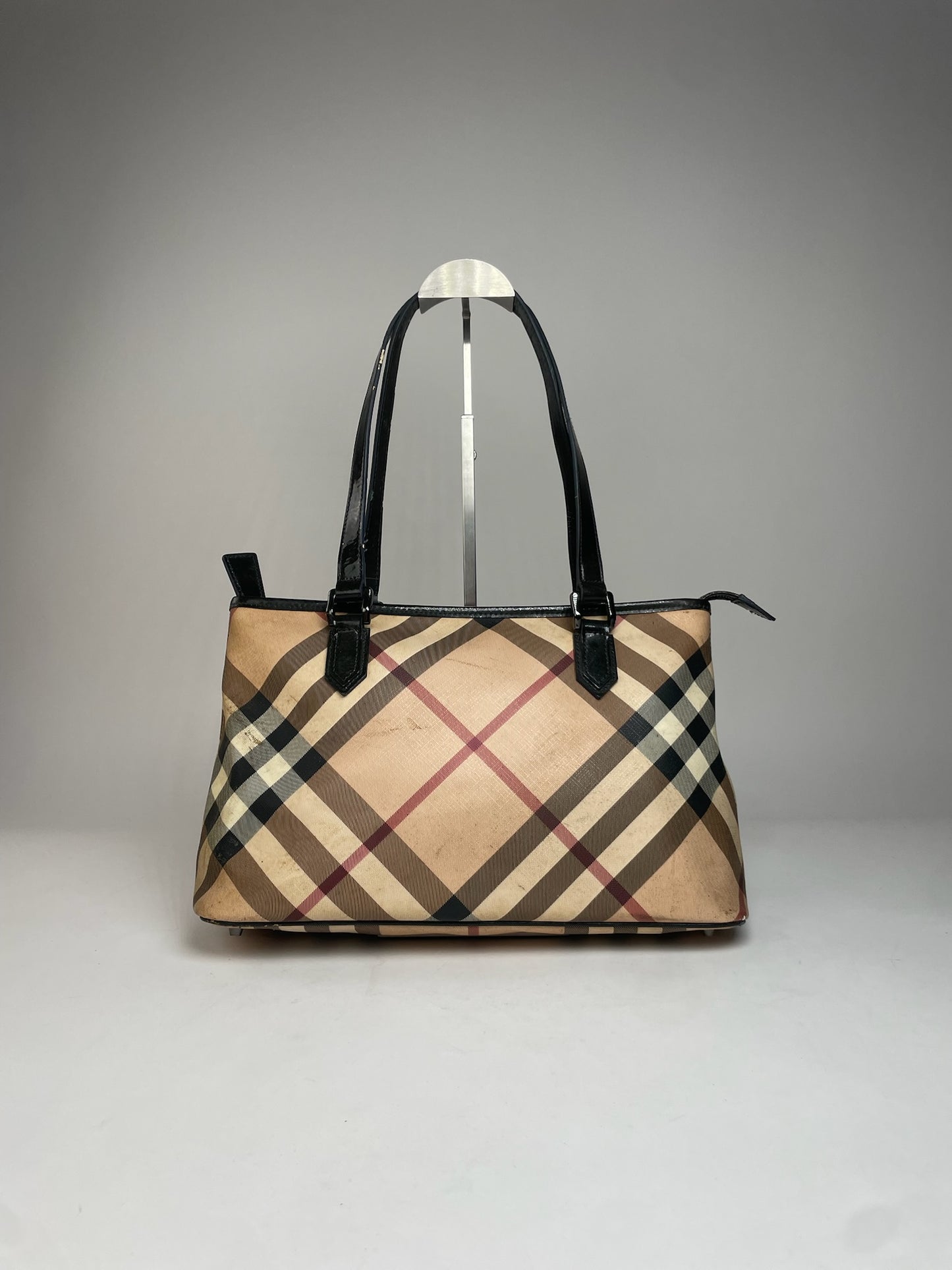Vintage Burberry Nova Check Leather Handbag