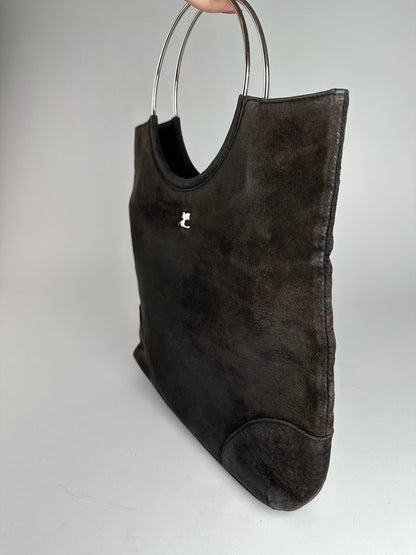 Vintage Courreges Suede Bag brown