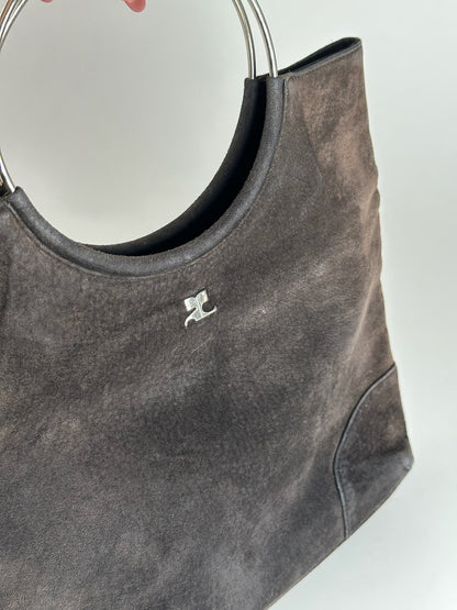 Vintage Courreges Suede Bag brown