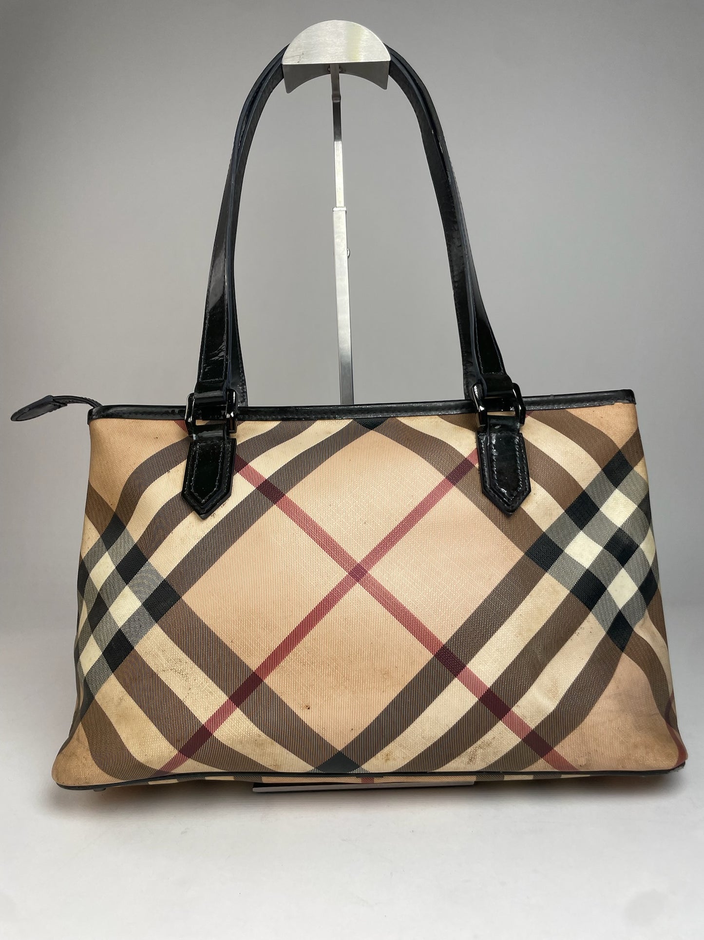 Vintage Burberry Nova Check Leather Handbag