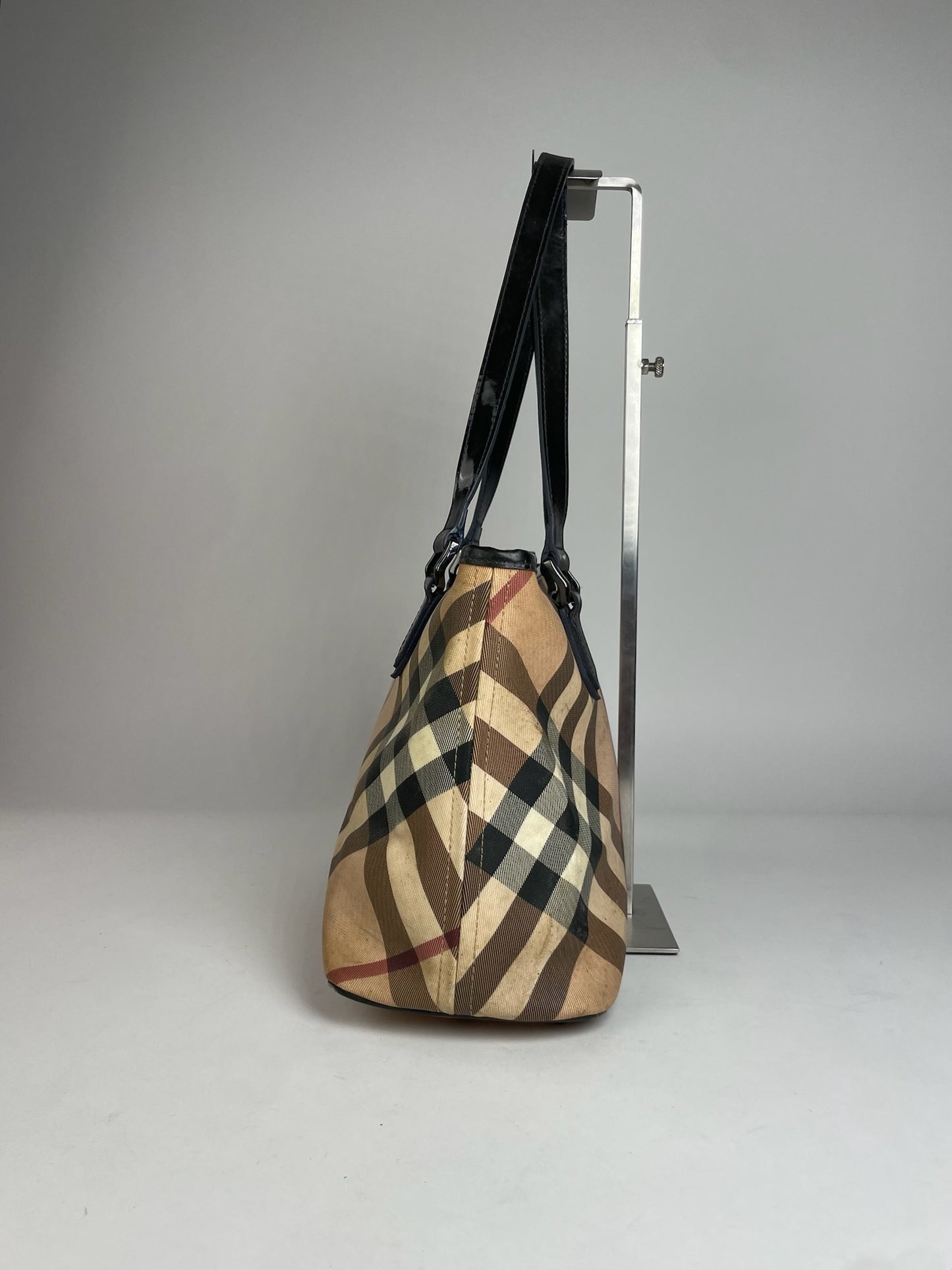 Vintage Burberry Nova Check Leather Handbag