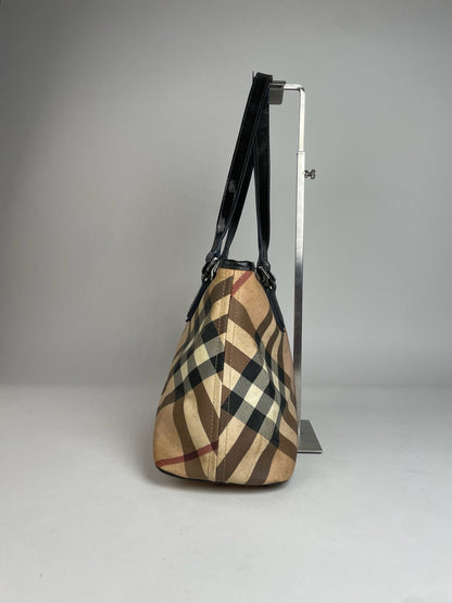 Vintage Burberry Nova Check Leather Handbag