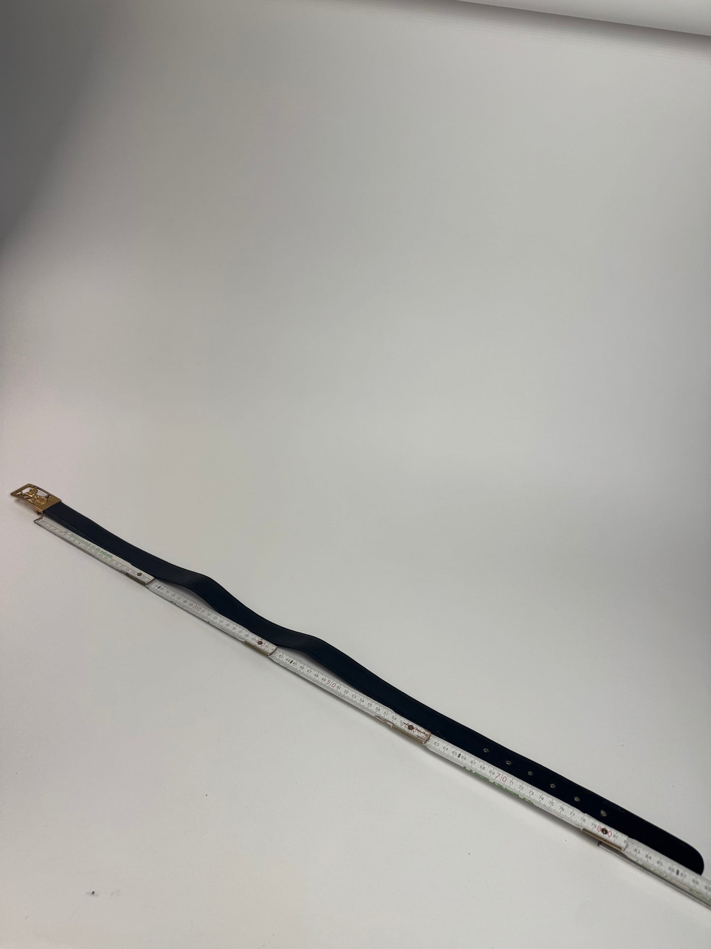 Vintage Celine Paris Leather belt Black burgundy