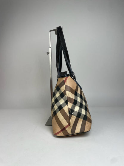 Vintage Burberry Nova Check Leather Handbag