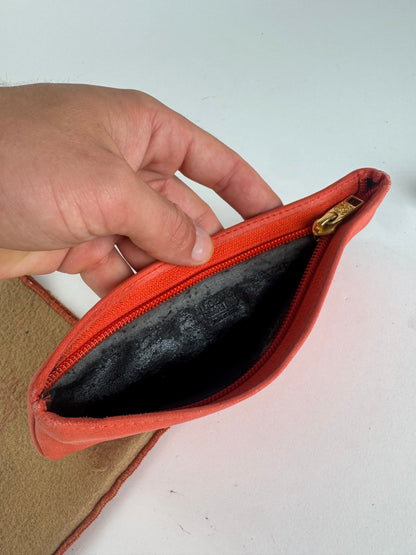 Vintage loewe Madrid Leather cosmetic Pouch red