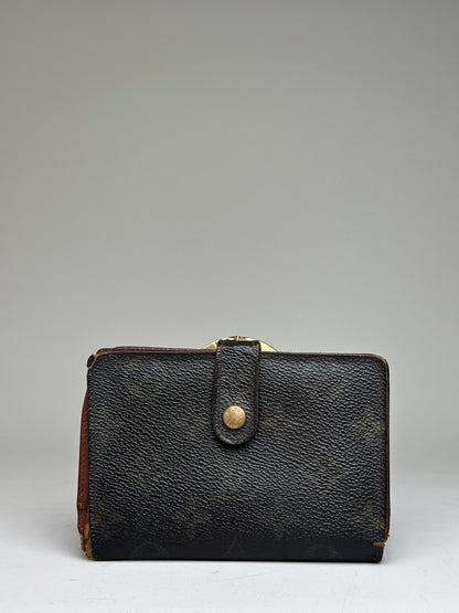 Vintage Louis Vuitton Epi Leather Monogram Canvas Wallet Black Brown