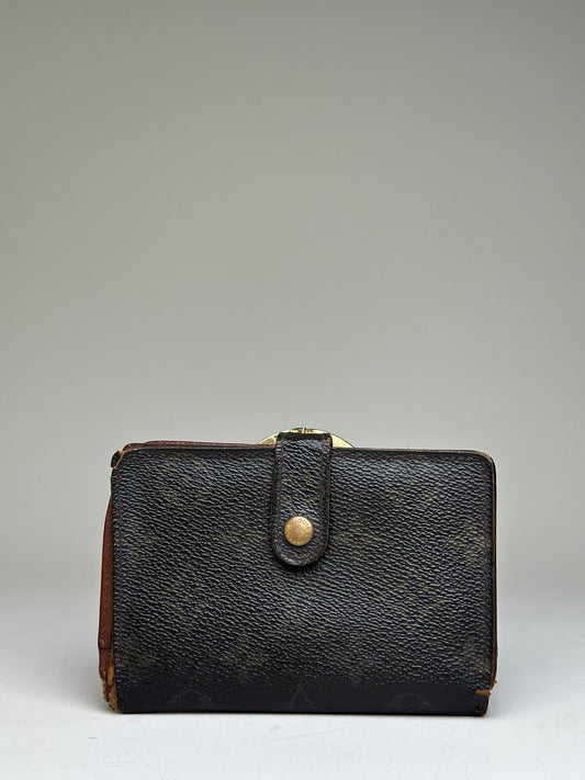 Vintage Louis Vuitton Epi Leather Monogram Canvas Wallet Black Brown