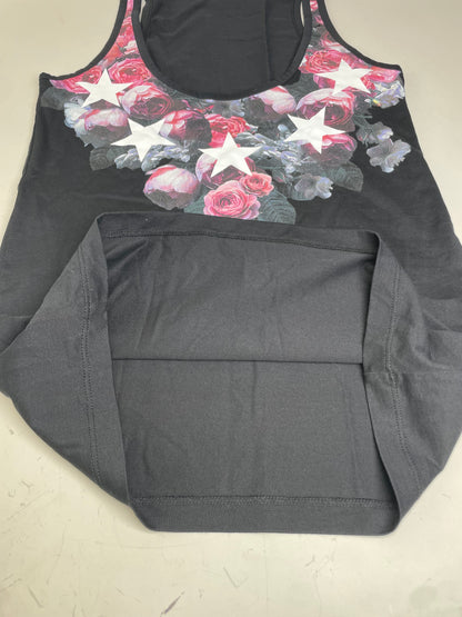 Vintage Givenchy Cotton Floral Star Print Tank Top Black XS