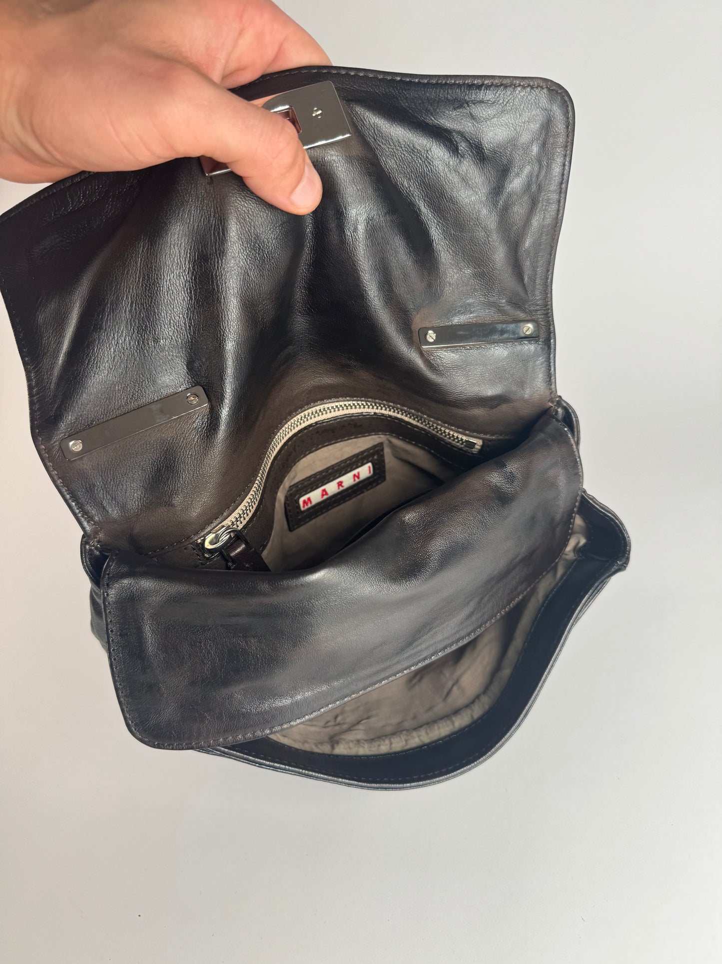 Vintage Marni Leather Bag black brown