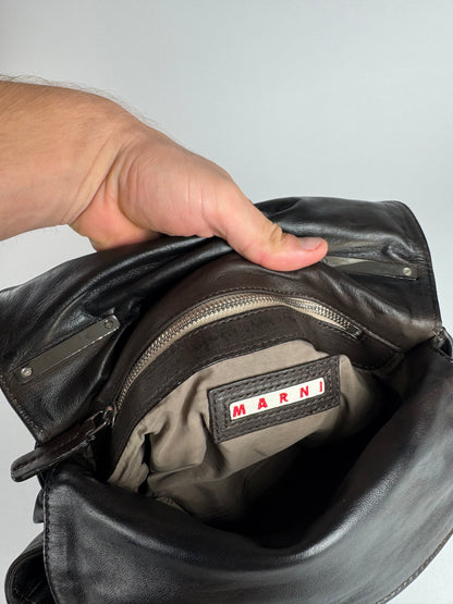 Vintage Marni Leather Bag black brown