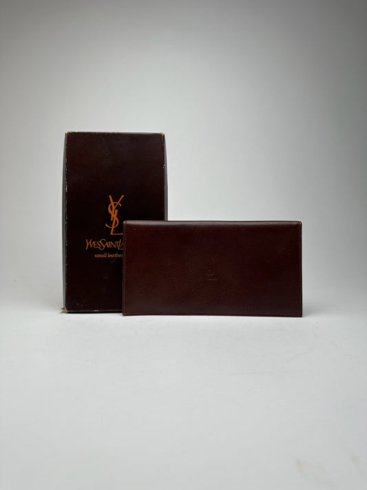 Porte-cartes / porte-cartes d'identité en cuir vintage Yves Saint Laurent