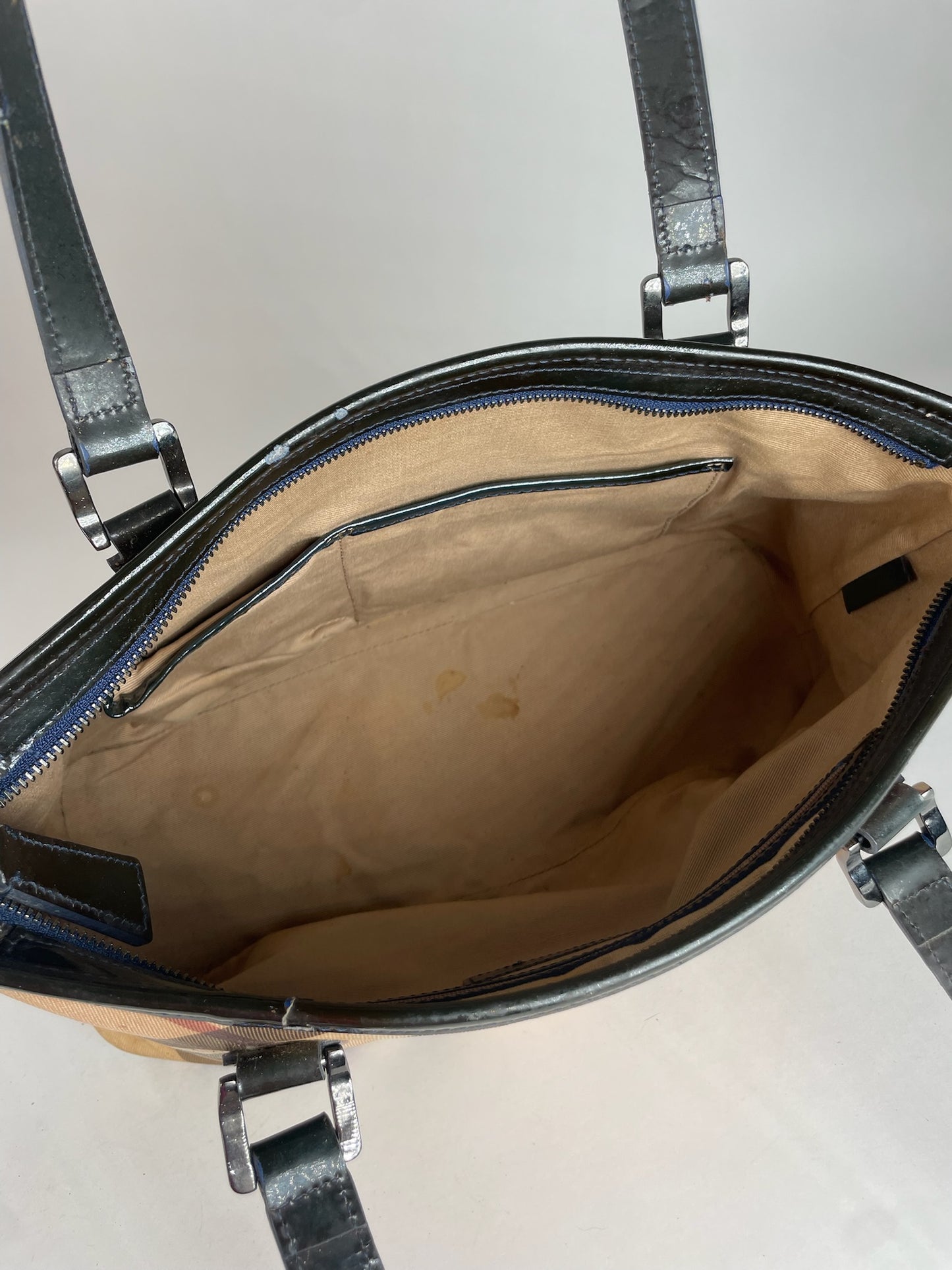 Vintage Burberry Nova Check Leather Handbag