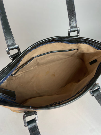Vintage Burberry Nova Check Leather Handbag