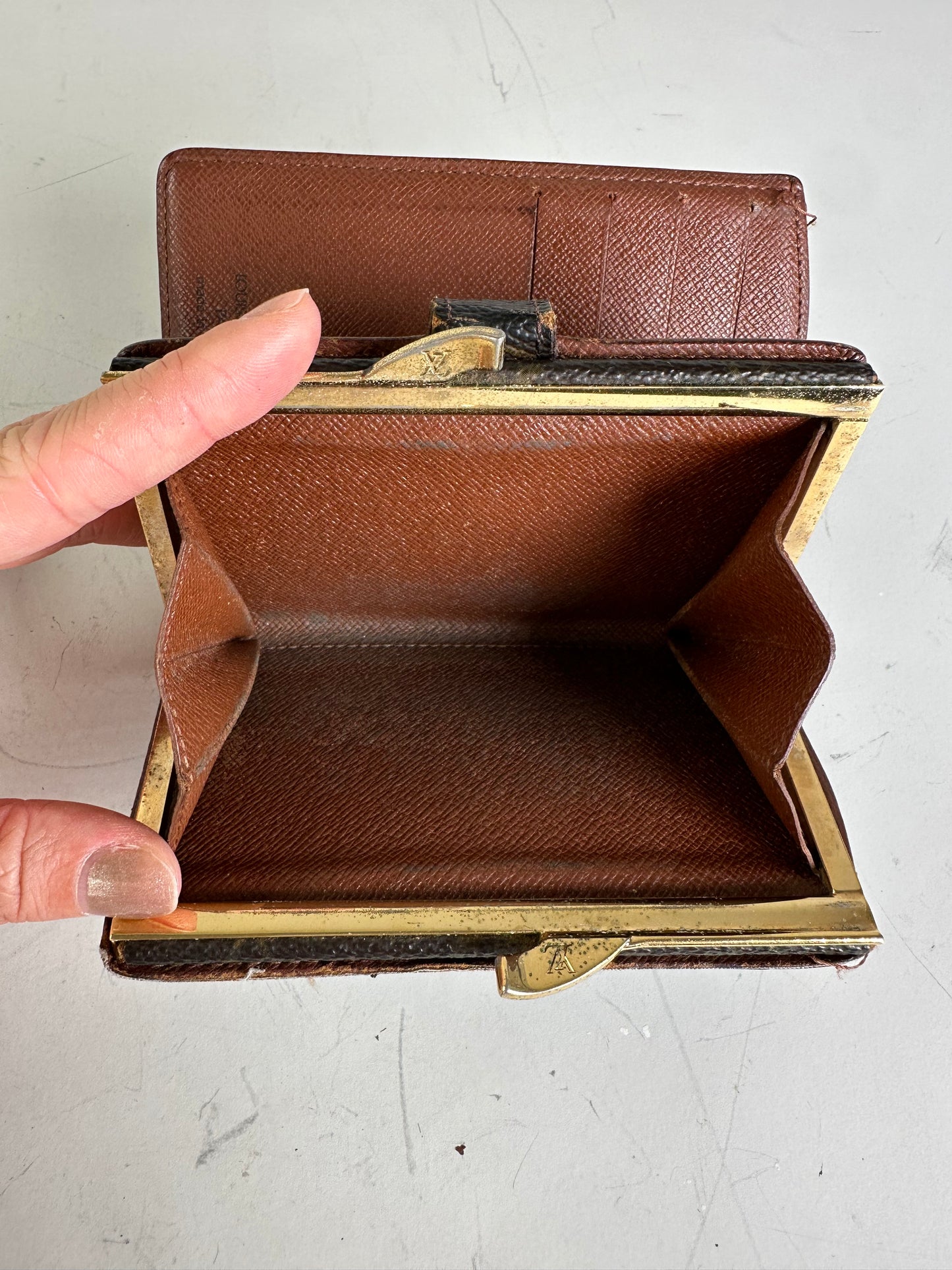 Vintage Louis Vuitton Epi Leather Monogram Canvas Wallet Black Brown