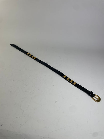 Vintage Ferragamo Leather Belt Black Gold