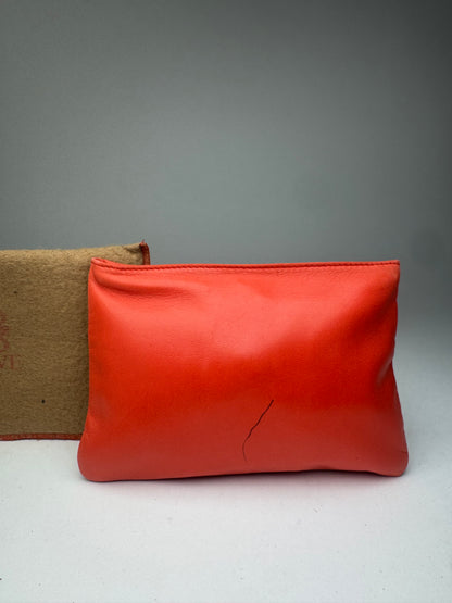 Vintage loewe Madrid Leather cosmetic Pouch red