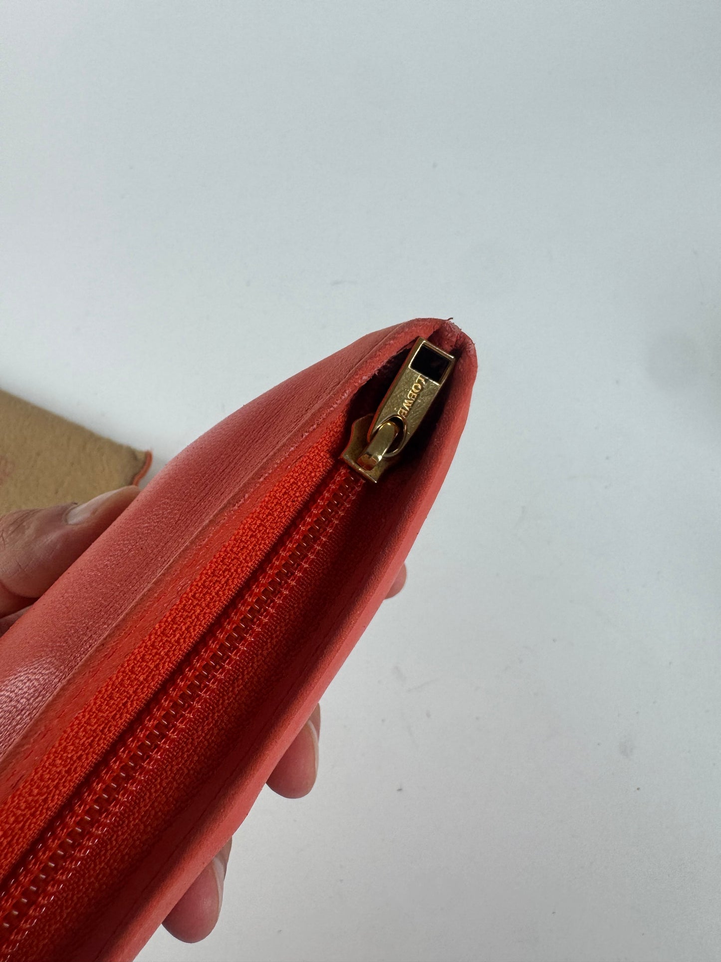 Vintage loewe Madrid Leather cosmetic Pouch red