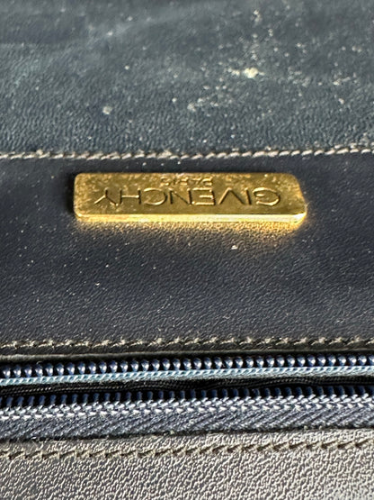 Vintage Givenchy Leather Shoulder Bag Navy