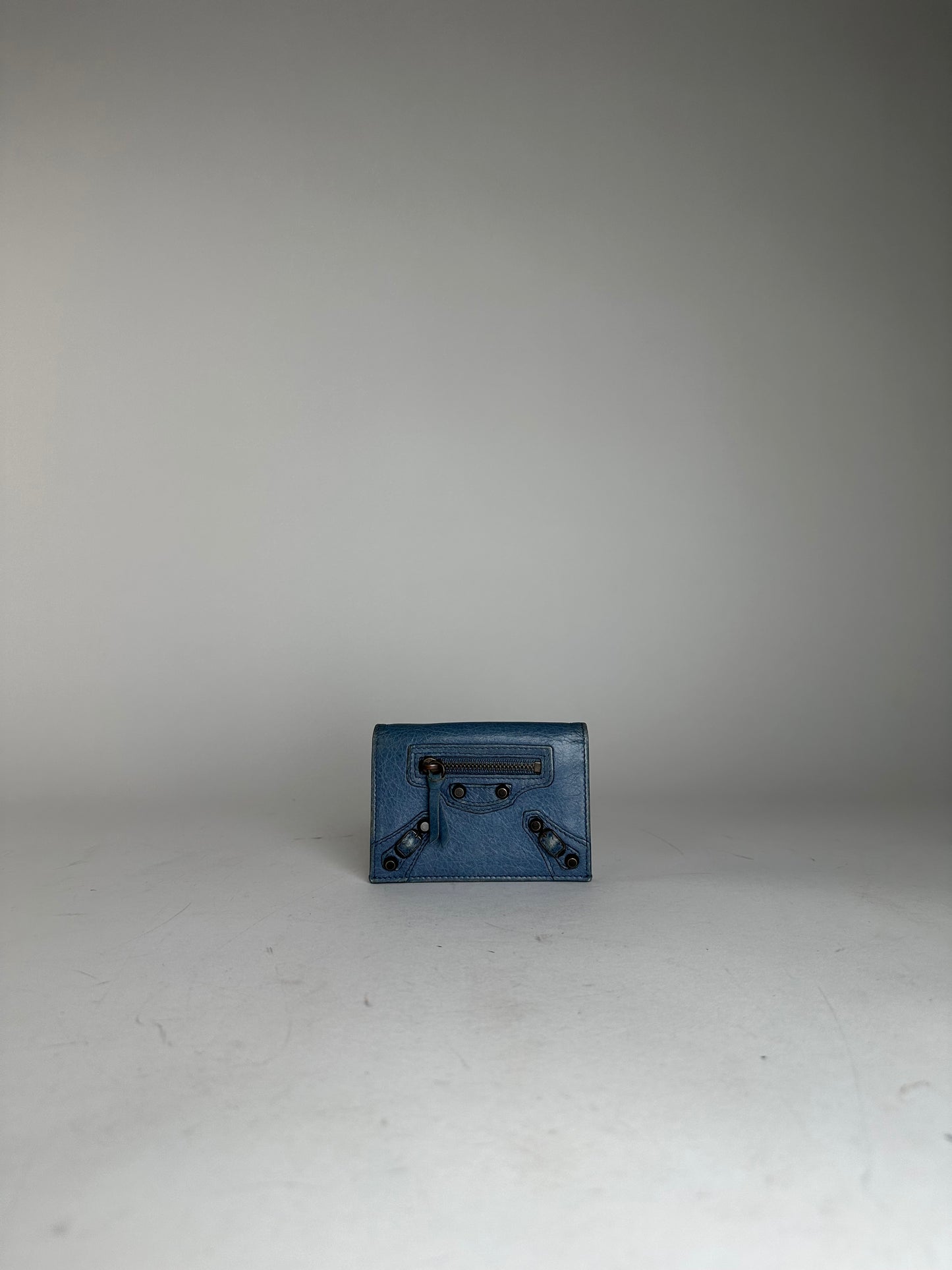 Vintage Balenciaga Leather City Card Holder Blue