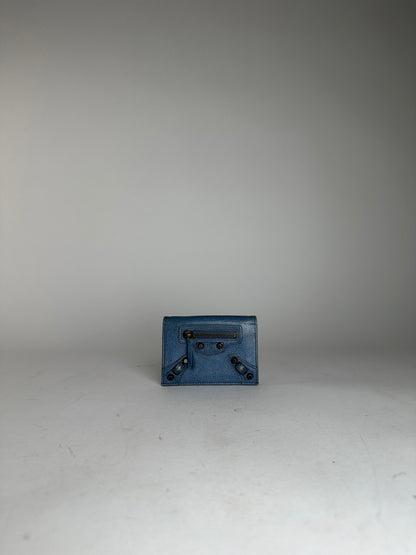 Vintage Balenciaga Leather City Card Holder Blue